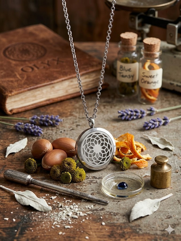 Aromatherapy Locket Necklace — Stainless Steel Essential Oil Diffuser (Spellbound)