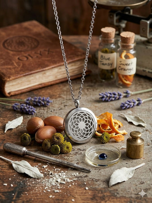 Aromatherapy Locket Necklace — Stainless Steel Essential Oil Diffuser (Spellbound)